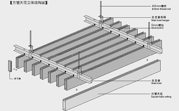 铝方通安装节点图