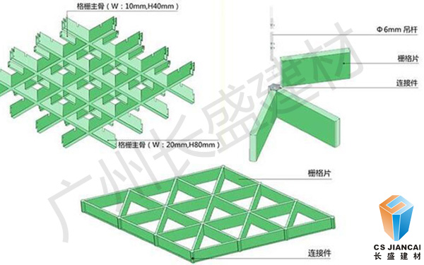 铝格栅拼装